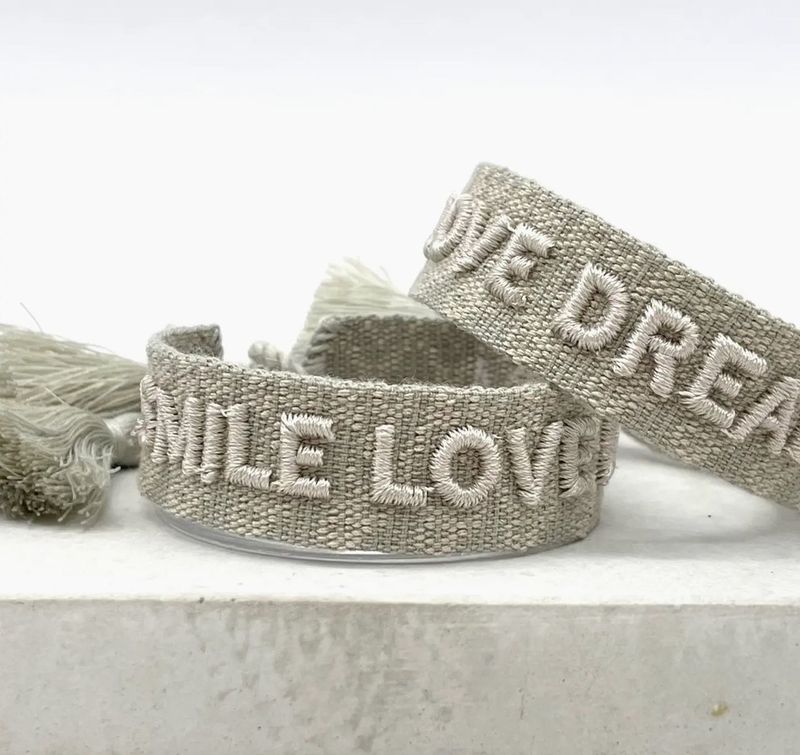 CANVAS Armband "Smile, Love, Dream"