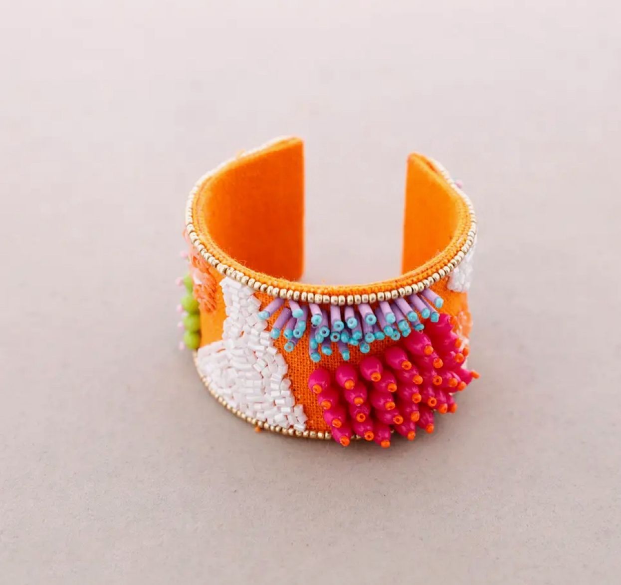 Armreif verstellbar orange/ pink