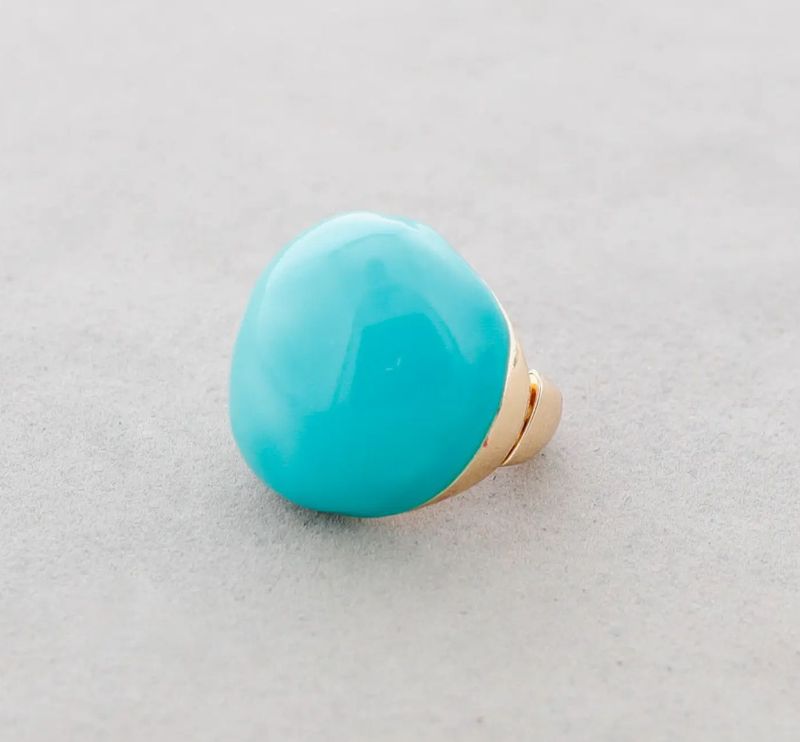 Ring Emaille türkis verstellbar