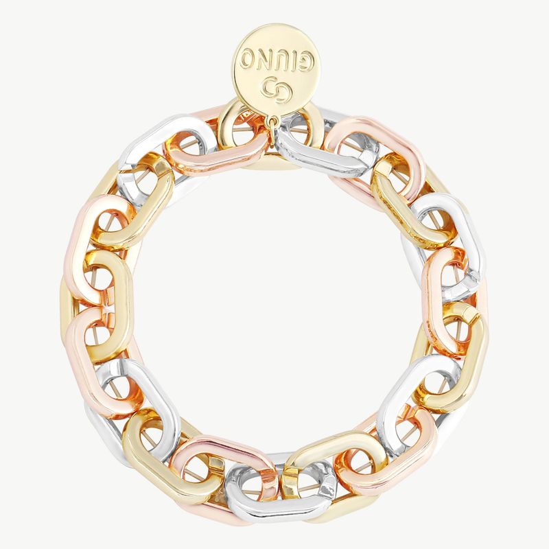 Dickes Gliederarmband gold / kupfer / silber