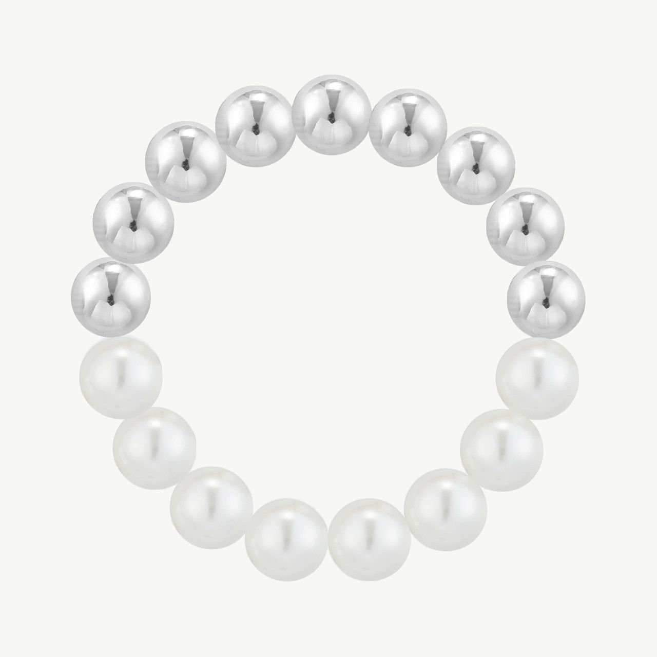 Elastisches Armband "Perle" silber