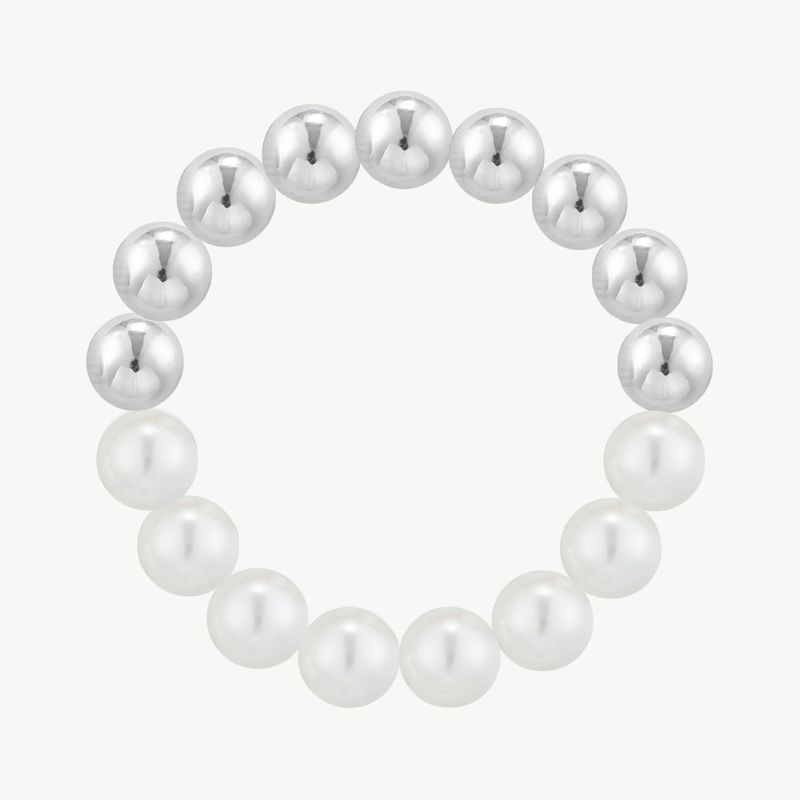 Elastisches Armband Elastisches Armband "Perle" silber