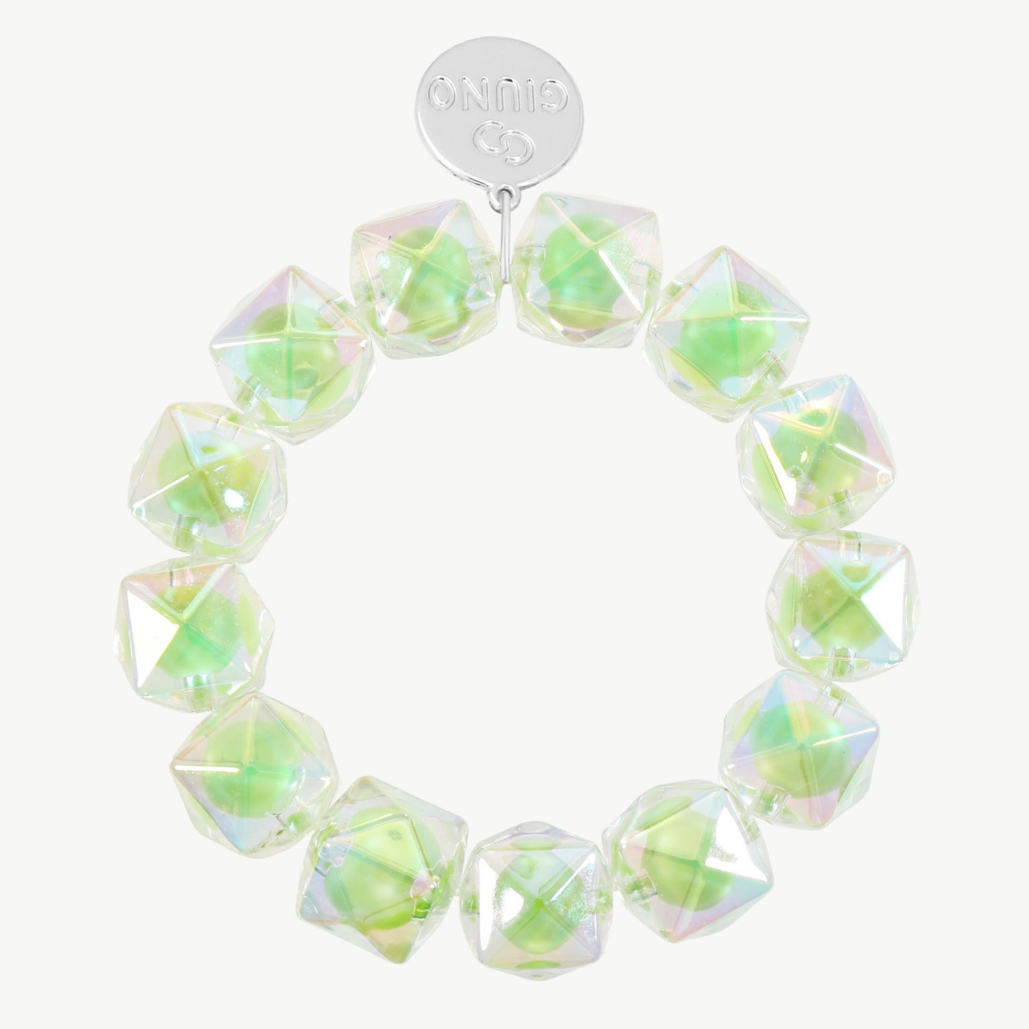 Elastisches Armband Acryl / Kupfer in grün
