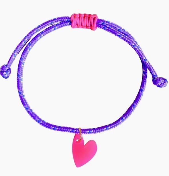 Armband lila Herz pink
