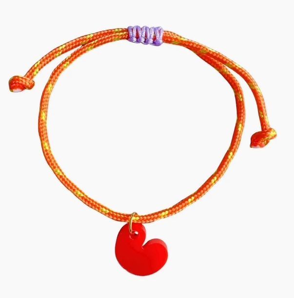 Armband orange Herz rot