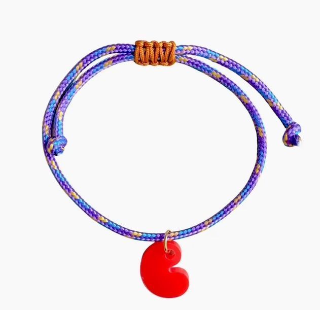 Armband lila Herz rot
