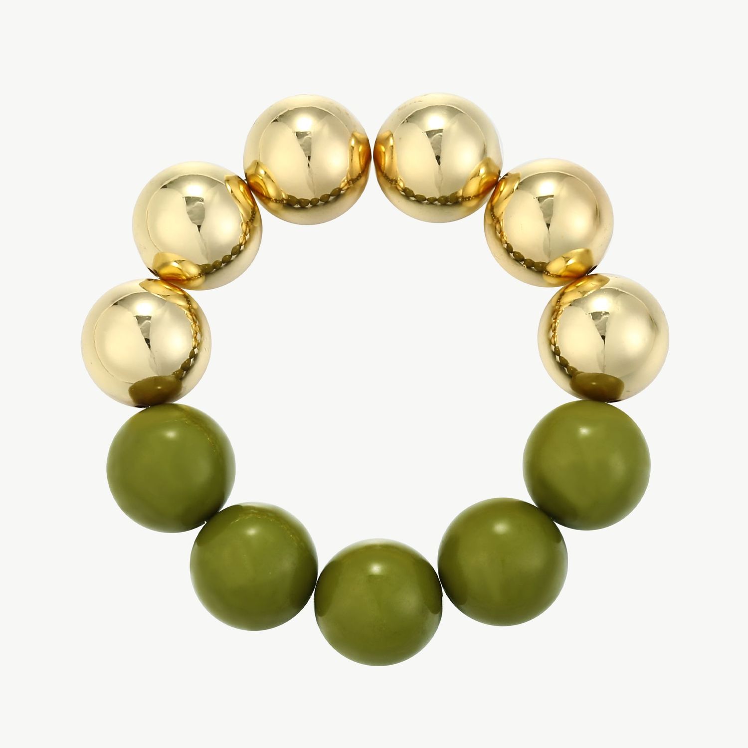 Elastisches Acrylarmband gold / grün