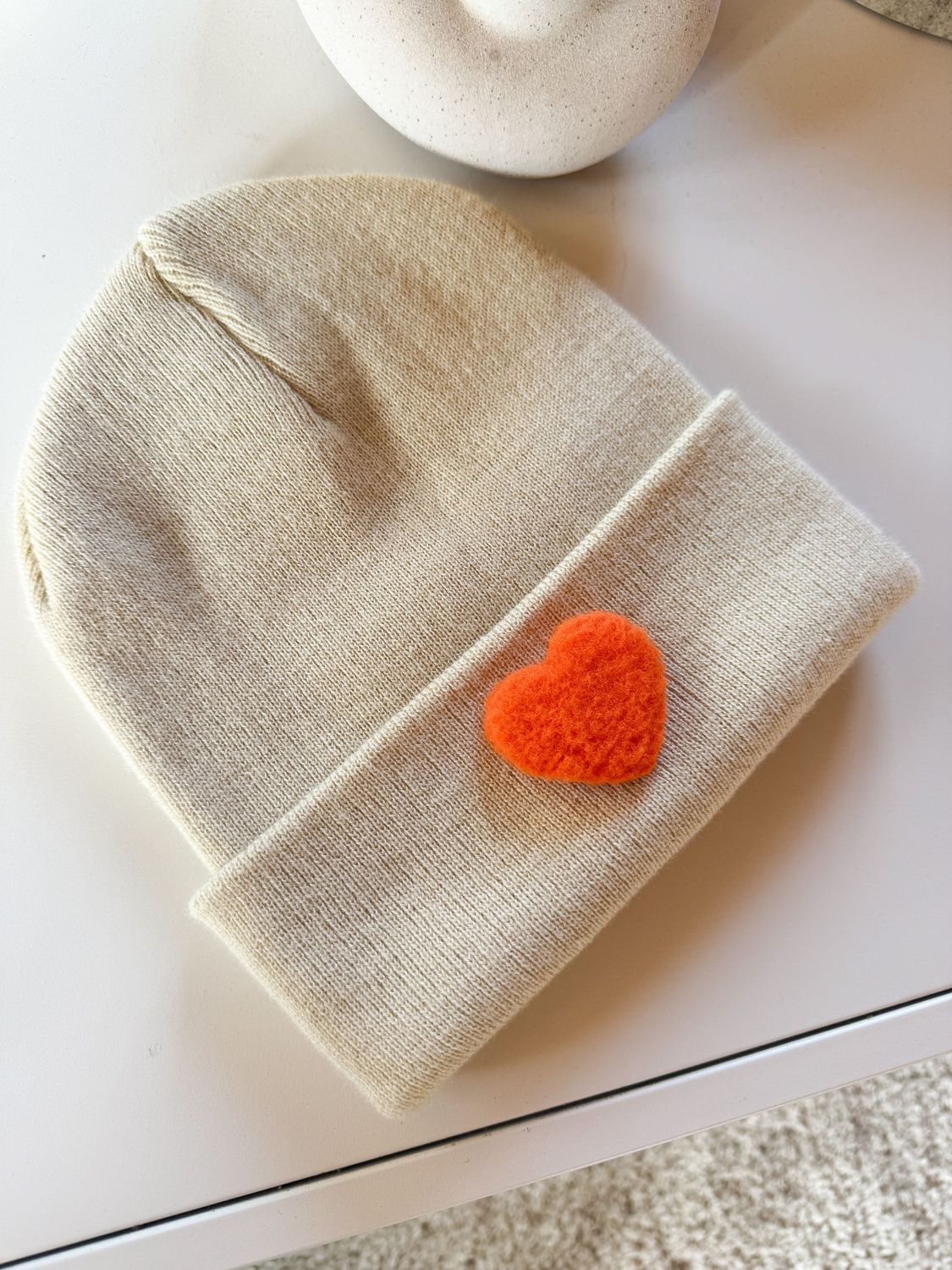 Beanie Beanie "Herz" orange