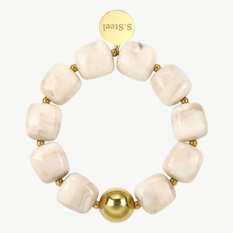 Elastisches Acrylarmband beige