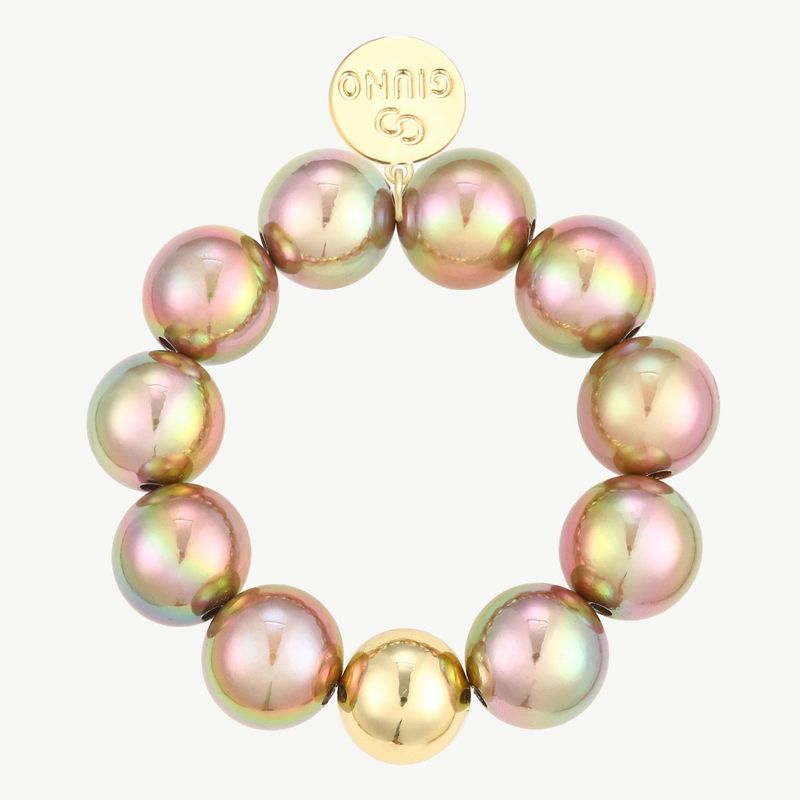 Elastisches Acrylarmband rainbow /braun