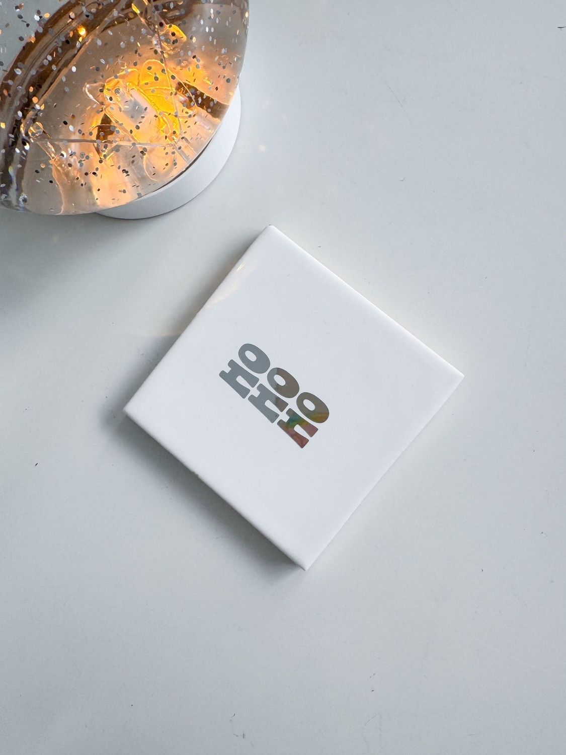 Dekokachel - "Ho Ho Ho" - weiß