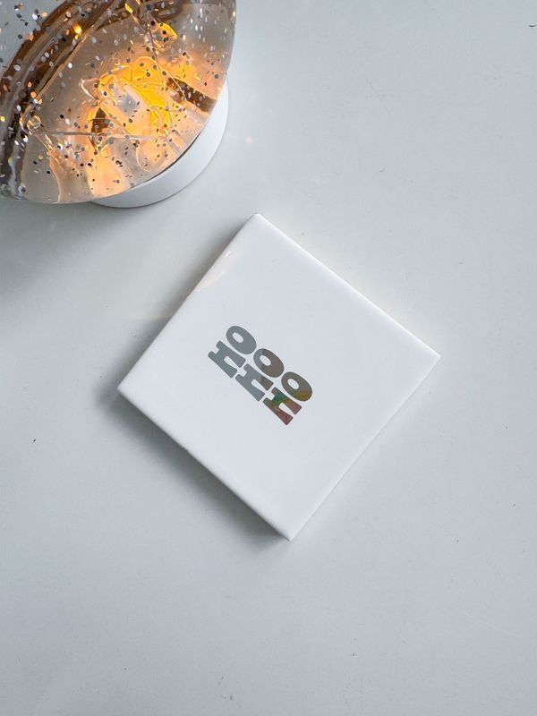 Dekokachel - "Ho Ho Ho" - weiß