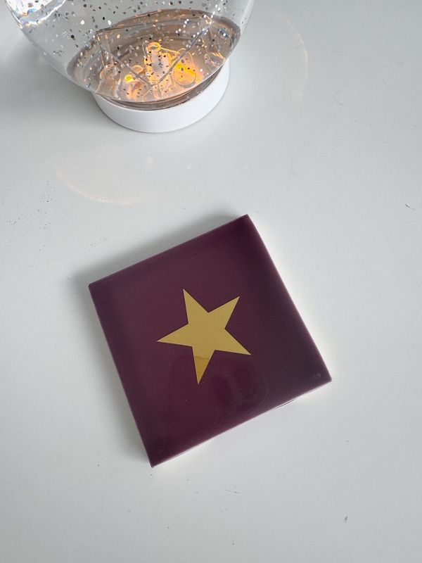 Dekokachel - "Stern" - gold