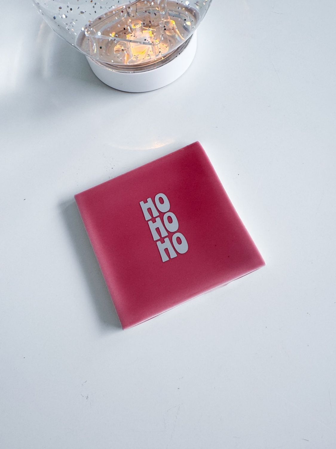 Dekokachel - "Ho Ho Ho" - himbeer