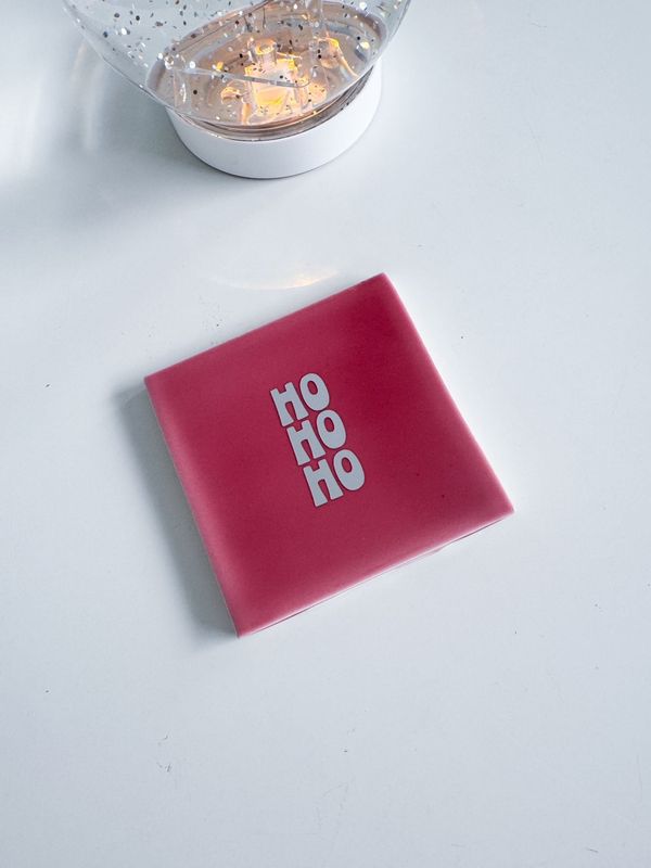 Dekokachel - "Ho Ho Ho" - himbeer