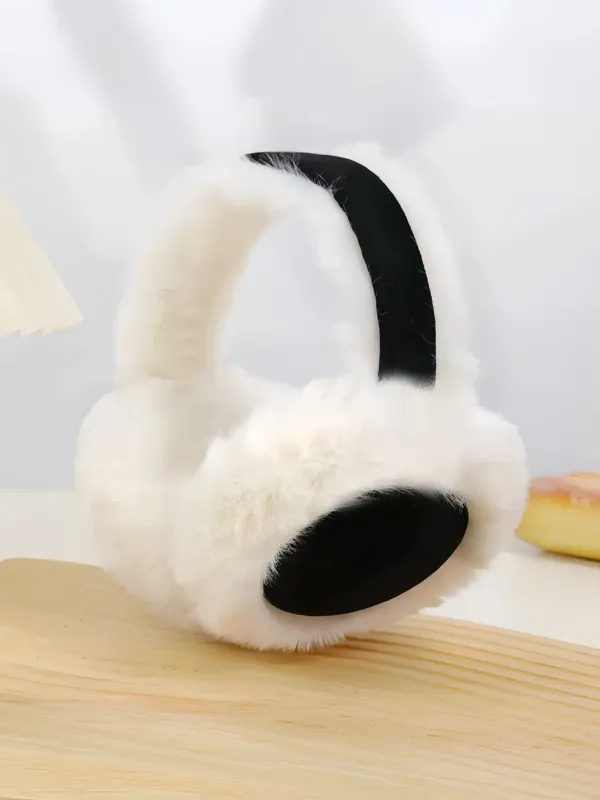 Ohrschützer aus Kunstfell / schwarz