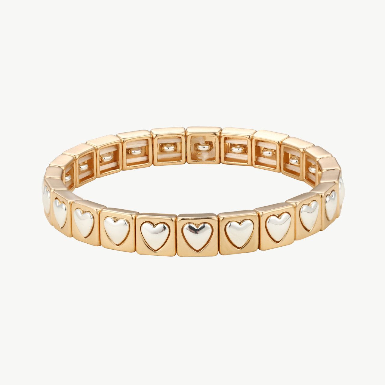 Elastisches Armband mit Herzlegierung gold