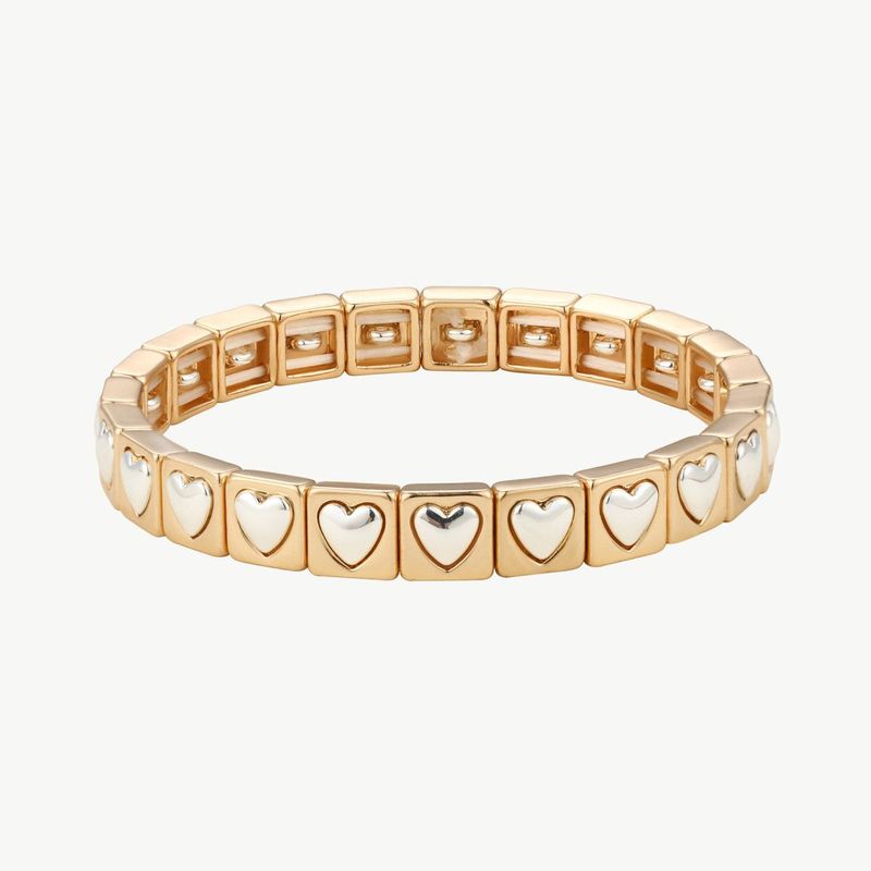 Elastisches Armband mit Herzlegierung gold