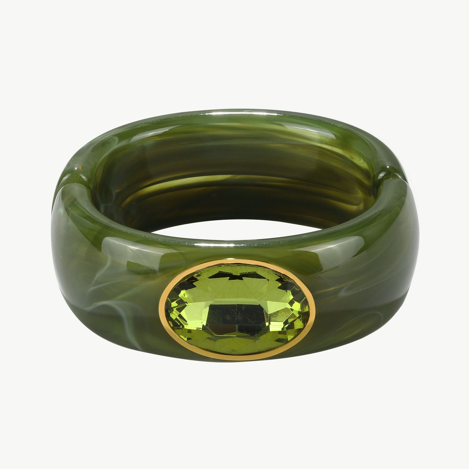 Edelstein Acrylreif oliv