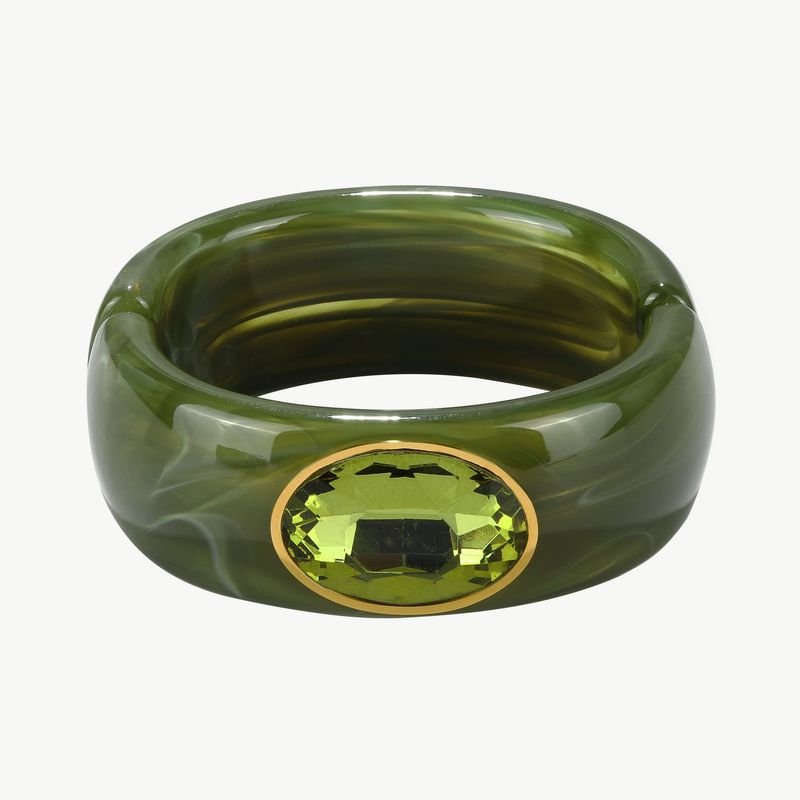 Edelstein Acrylreif oliv