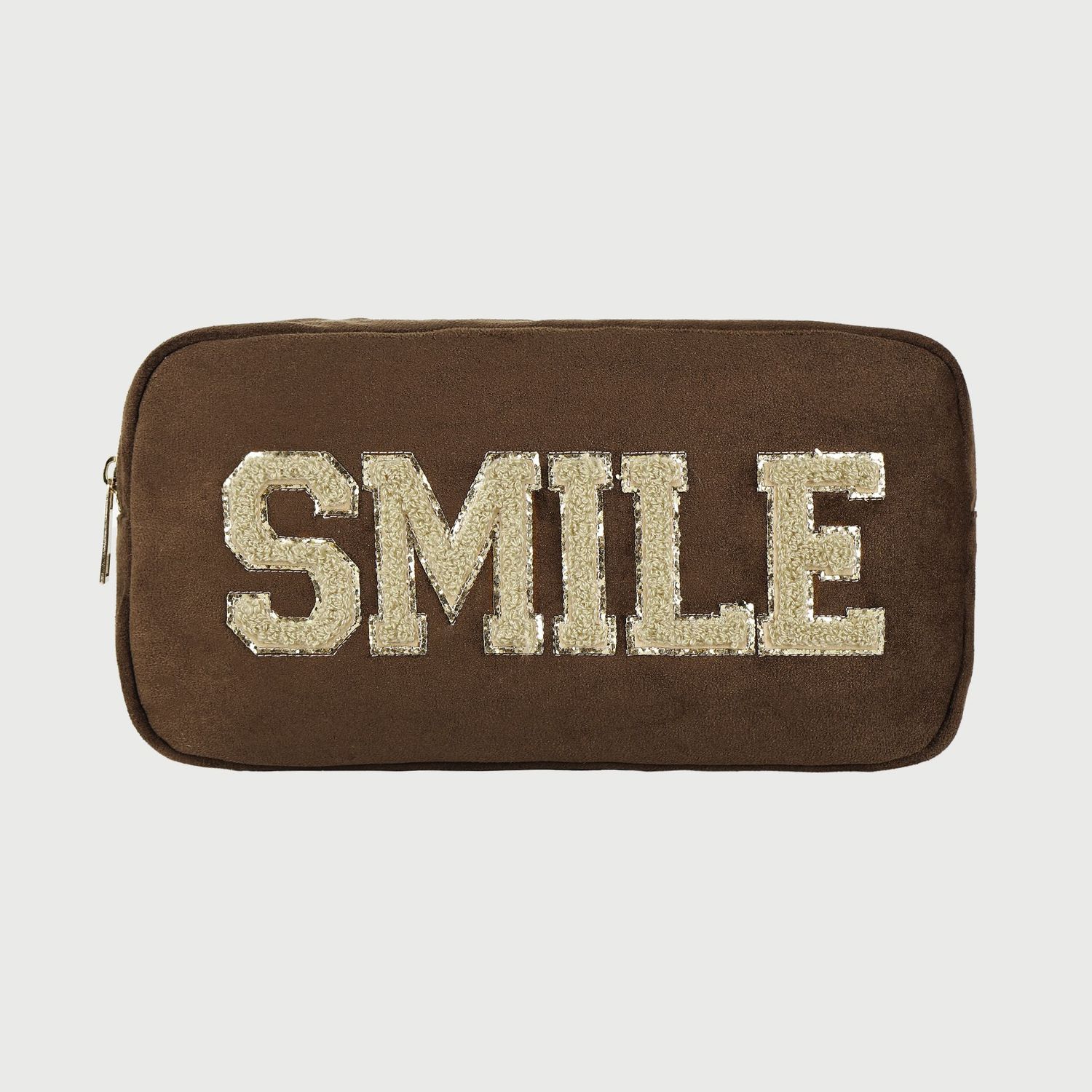 Kosmetiktasche "Smile" beige/ braun