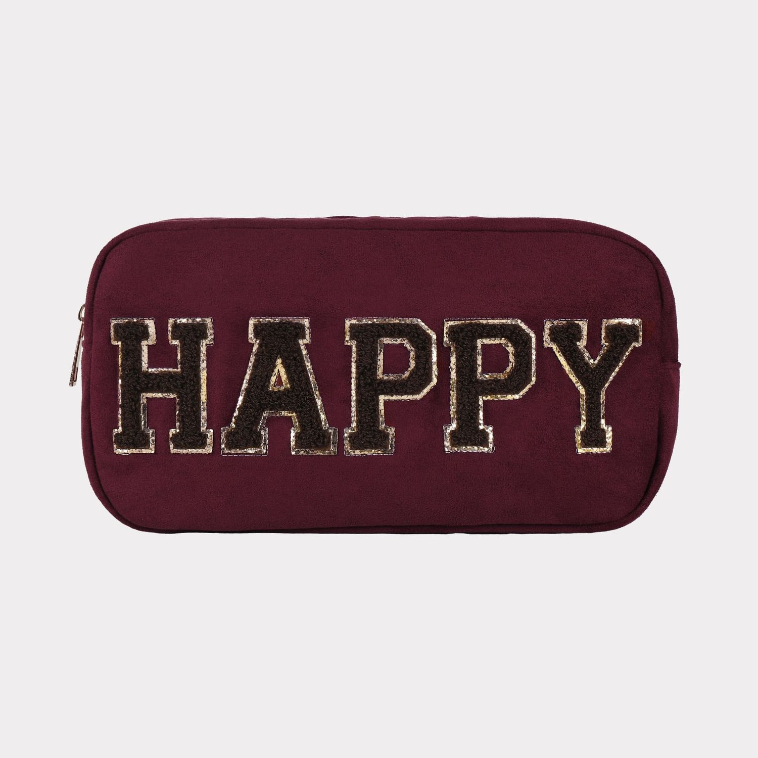 Kosmetiktasche "Happy" bordeaux