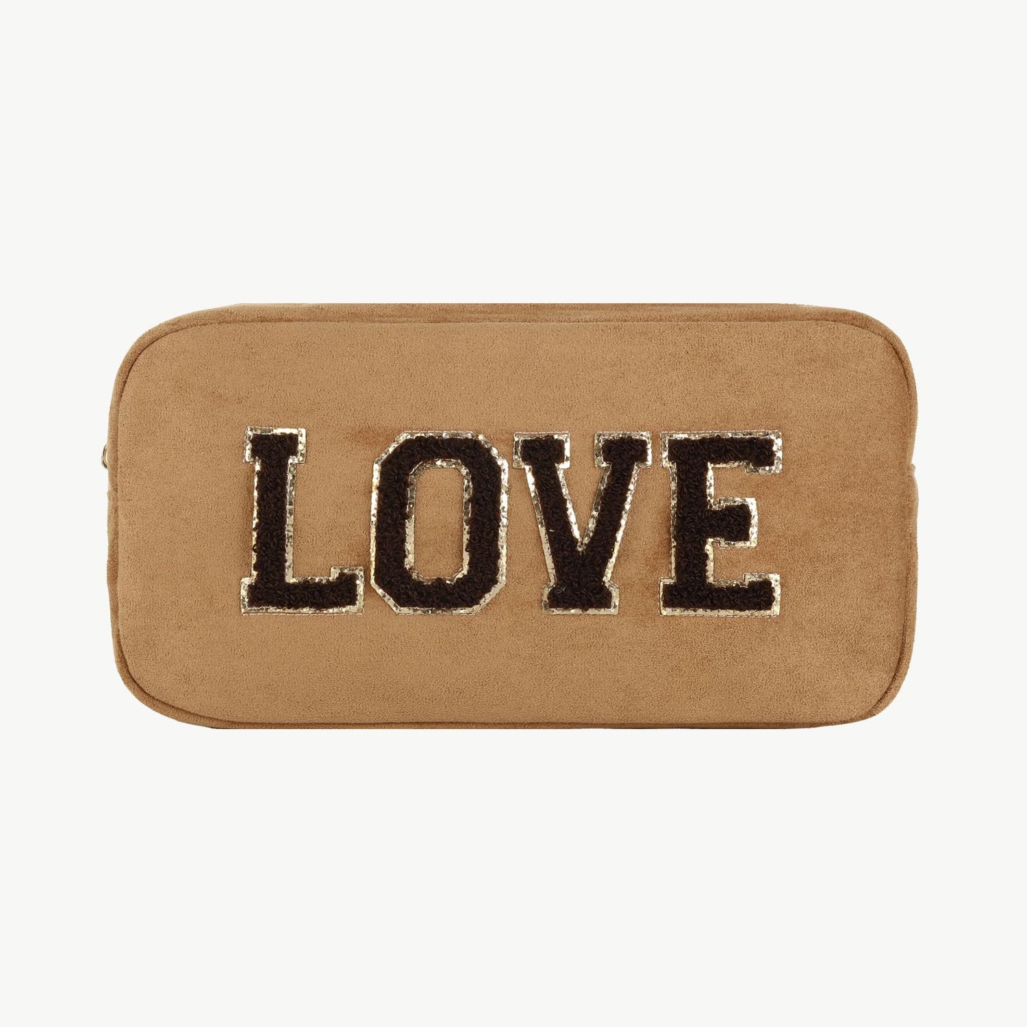 Kosmetiktasche "Love" beige / braun