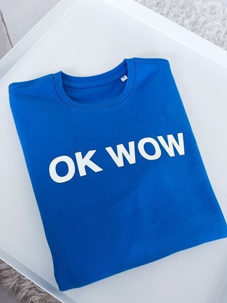 Sweater Sweater "OK WOW" royalblau