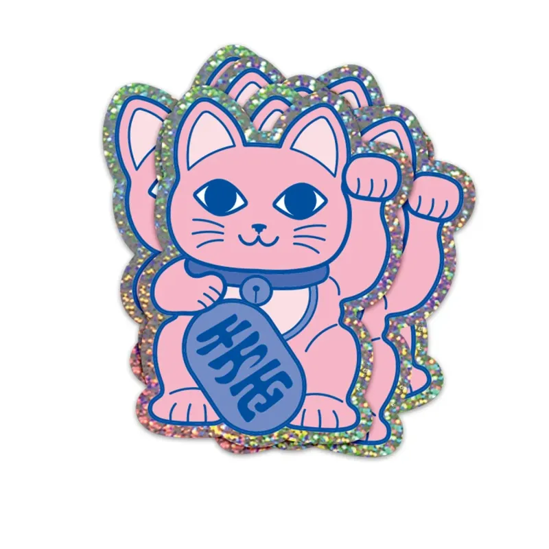 Sticker "Glückskatze" Glitzer