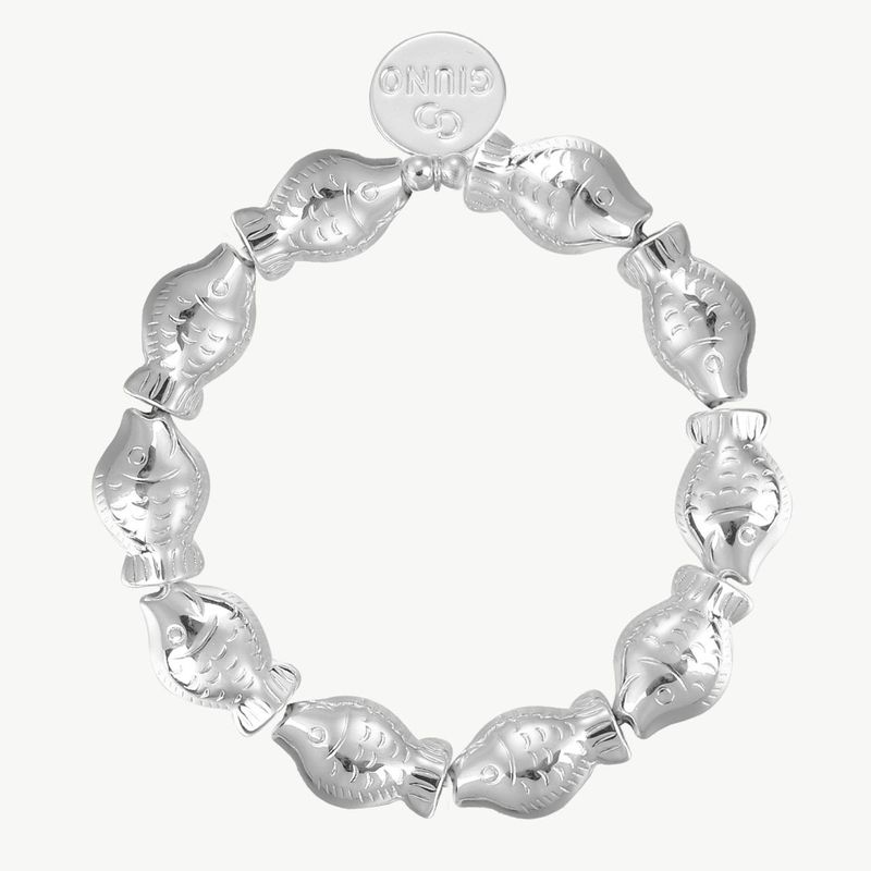 Elastisches Armband mit Fischen silber