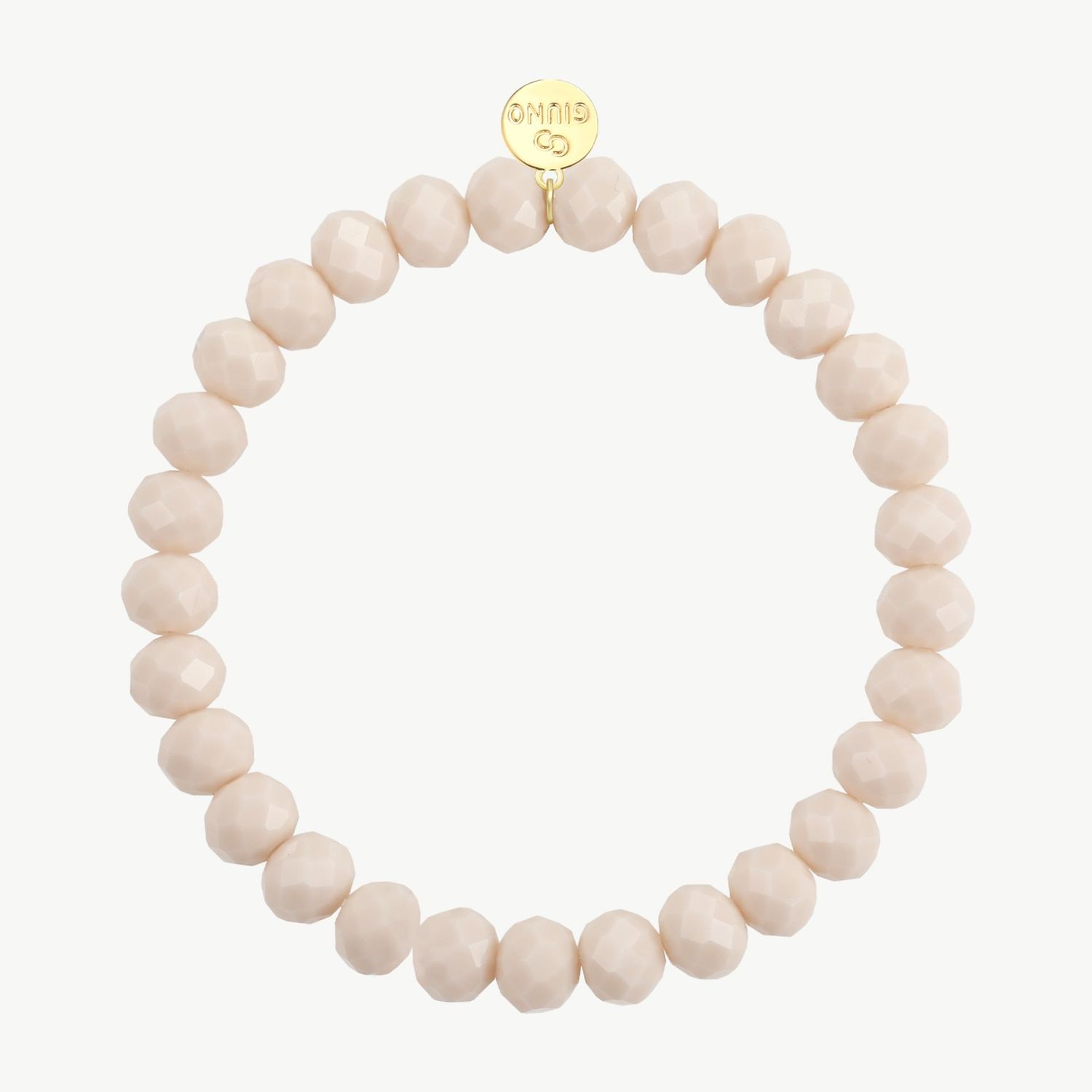 Elastisches Armband  mit Kristallperlen beige