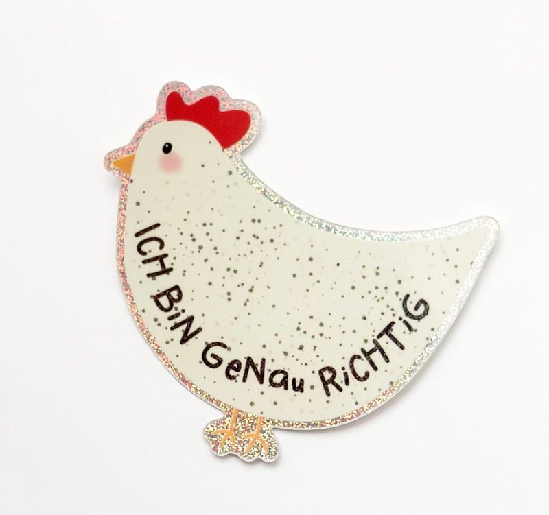Glitzersticker "Ich bin genau richtig"