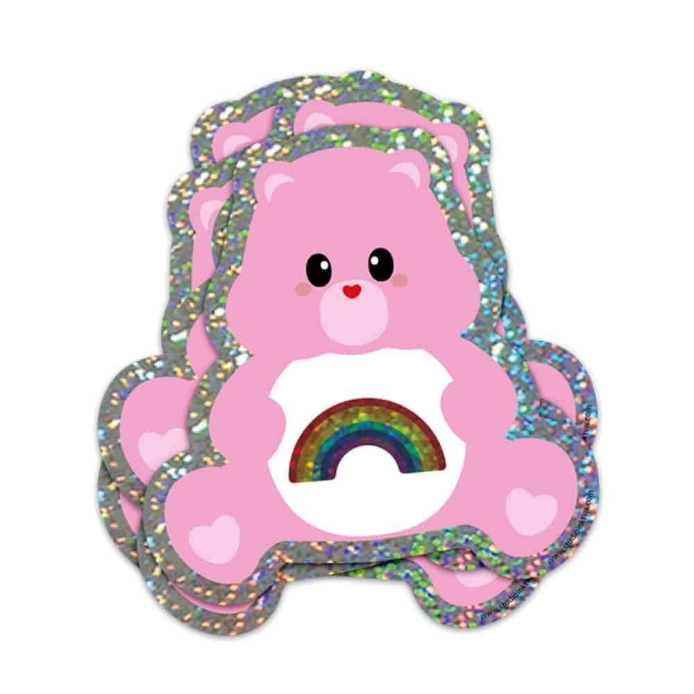 Sticker "Glücksbärchi" Glitzer rosa