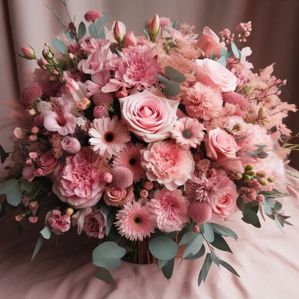 Romantic bouquet in pink color