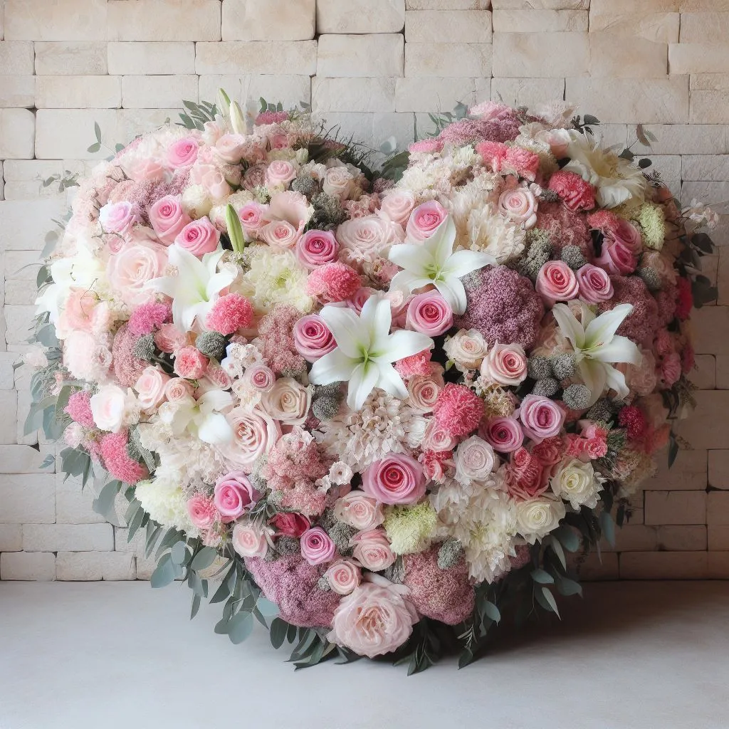 Mourning heart pink white