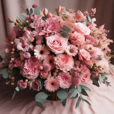 Romantic bouquet in pink color