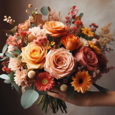 Colorful bouquet warm colors