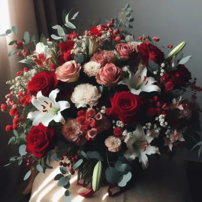 Red and white bouquet