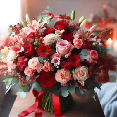Red and pink bouquet