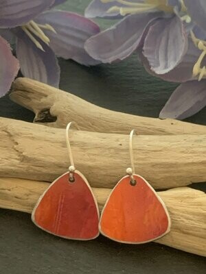 Printed Aluminium earrings - Orange