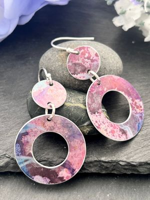 Statement Aluminium Earrings - Pink and Lilac
