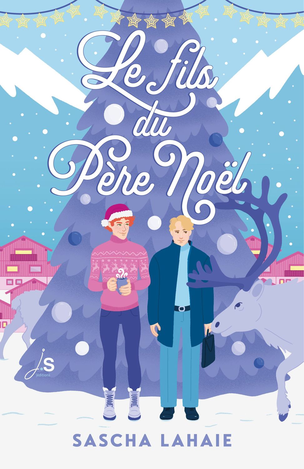 Le fils du père Noël - ebook la couverture du livre est dans des tons bleus violets et roses