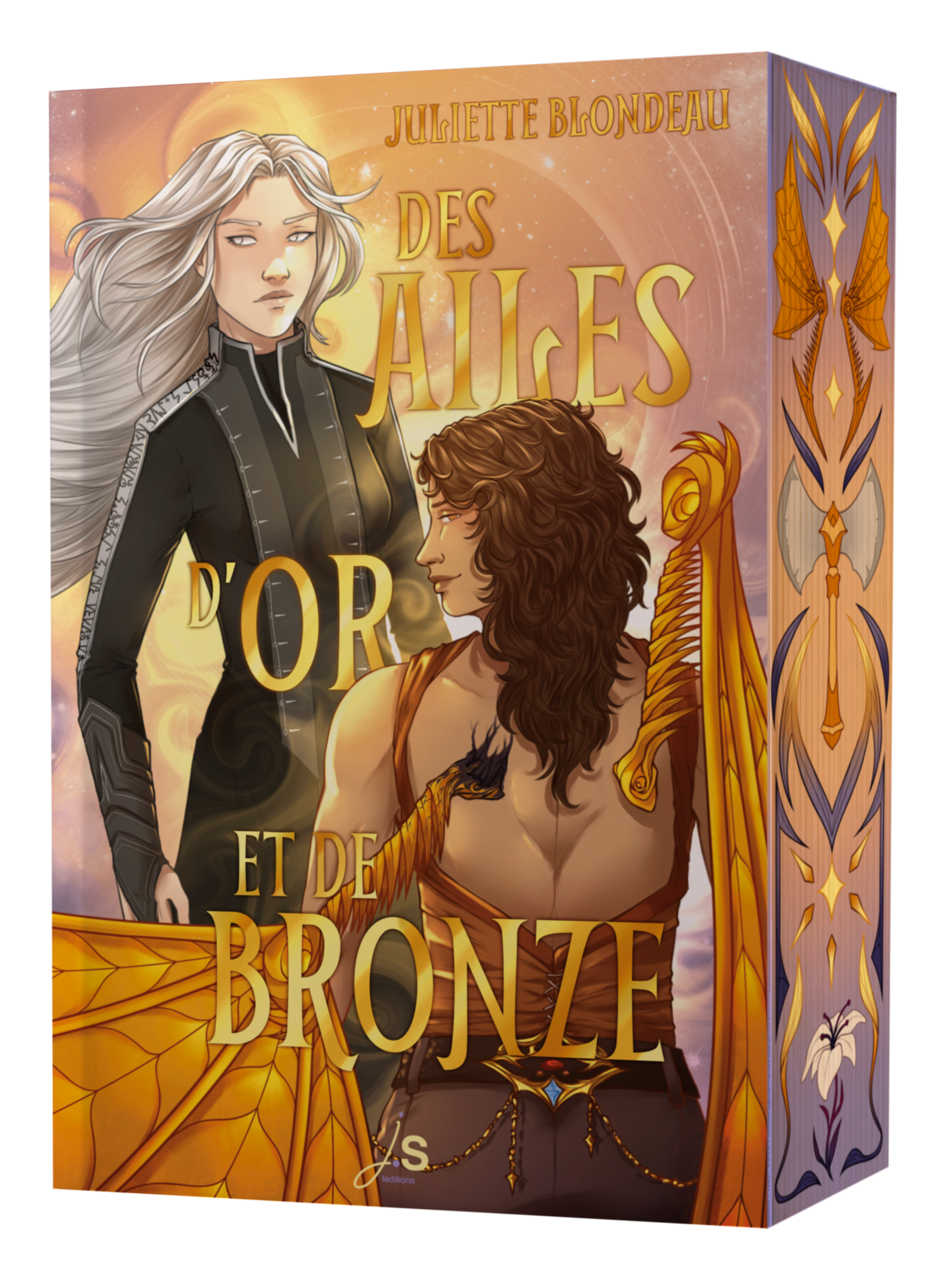 La couverture montre deux femmes au premier plan de dos, une femme très musclé aux longs cheveux ondulés châtains elle porte 