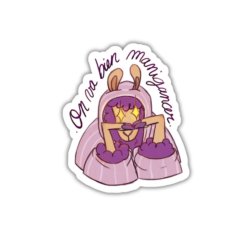 sticker d'un lama en djellaba qui va bien manigancer yeux en étoiles