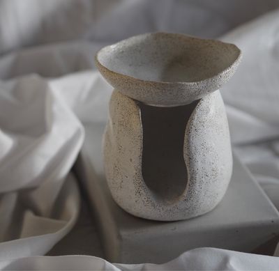 Quemador de Esencias/bombones aromáticos cemento blanco