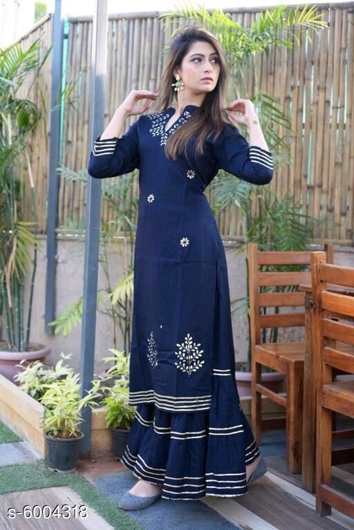 Women&#39;s Printed Rayon Kurta Sets  Kurta Fabric