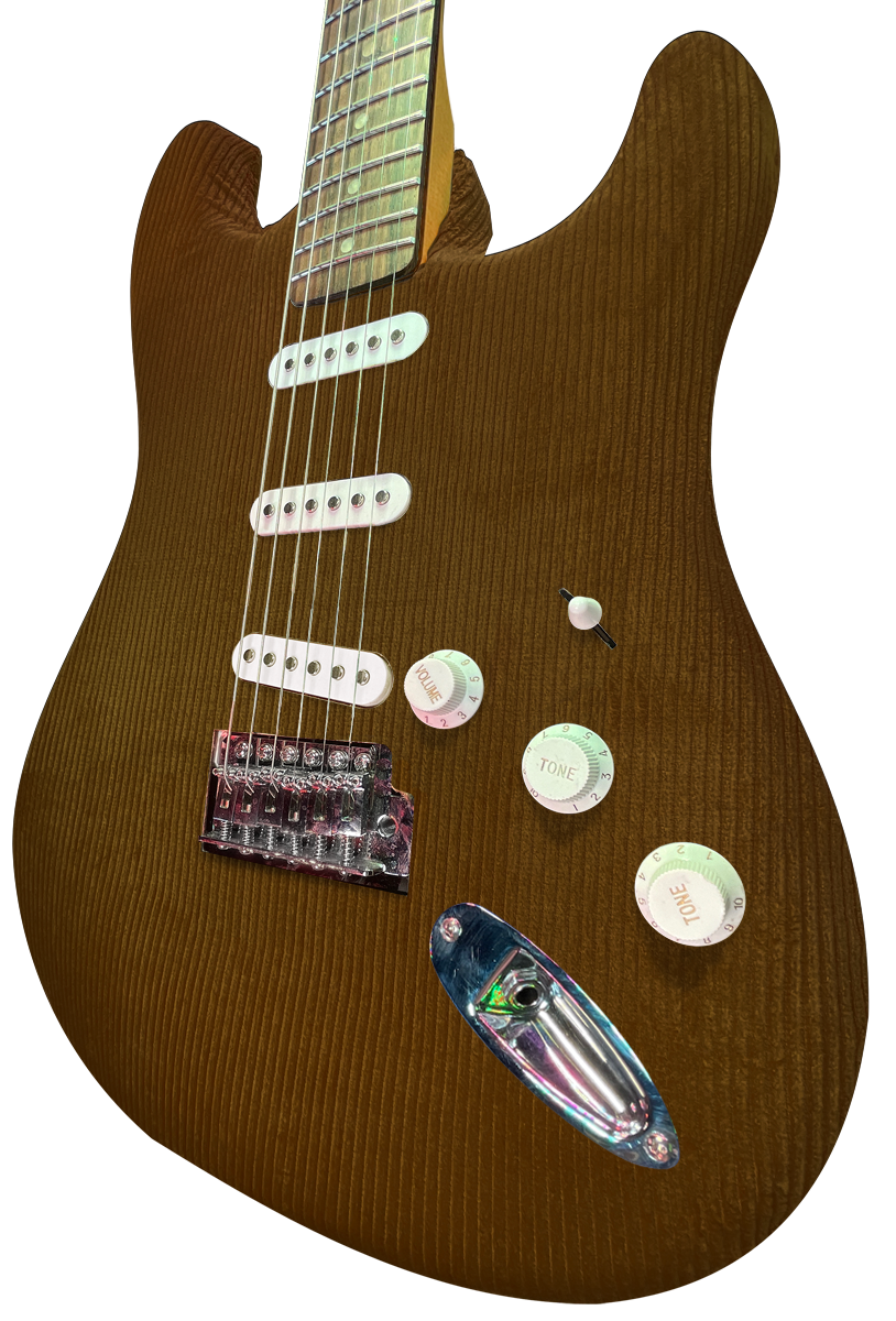 Corduroy ST-Style Guitar-Kutte, Color: brown