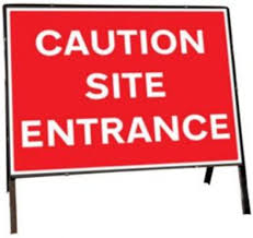 Site Entrance Road Sign.