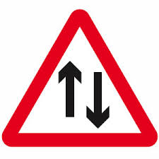 2 Way Traffic Road Sign.
