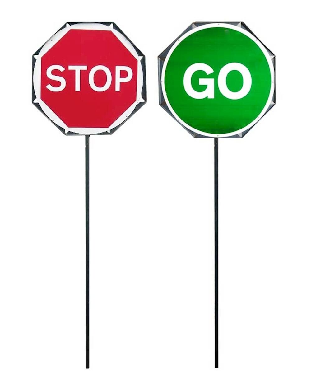 Stop/Go Road Sign.